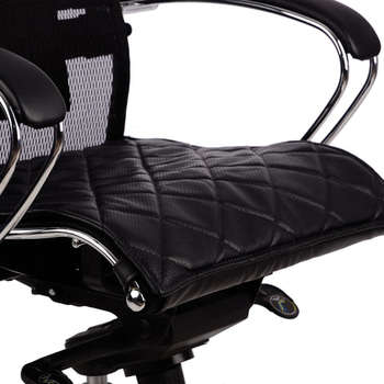 Кресло, стул Метта Накладка на сиденье для кресла "SAMURAI", экокожа, черная