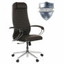Кресло Метта офисное "К-6" хром, экокожа, сиденье и спинка мягкие, темно-коричневое