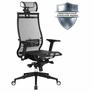 Кресло Метта офисное "SAMURAI" Black Edition, сверхпрочная сетка, регулируемое, черное