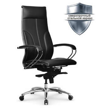 Кресло Метта офисное "SAMURAI" Lux, экокожа, регулируемое сиденье, черное