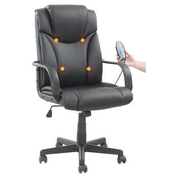 Кресло BRABIX офисное "Relax MS-001", 4 массажных модуля, экокожа, черное, 532519