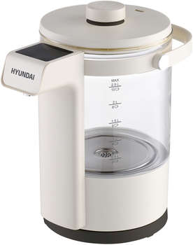 Чайник/Термопот HYUNDAI Чайник электрический HYK-G7700 2.5л. 2200Вт кремовый/черный корпус: стекло