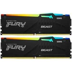 Оперативная память Kingston 64GB 5200MT/s DDR5 CL40 DIMM  FURY Beast RGB KF552C40BBAK2-64