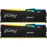 Оперативная память Kingston 64GB 5200MT/s DDR5 CL40 DIMM  FURY Beast RGB KF552C40BBAK2-64