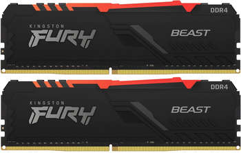 Оперативная память Kingston Память DDR4 2x16GB 3600MHz KF436C18BB2AK2/32 Fury Beast RGB RTL Gaming PC4-28800 CL18 DIMM 288-pin 1.35В dual rank с радиатором Ret
