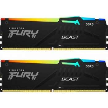 Оперативная память Kingston DDR 5 DIMM 64Gb PC48000, 6000Mhz, FURY Beast Black RGB CL40