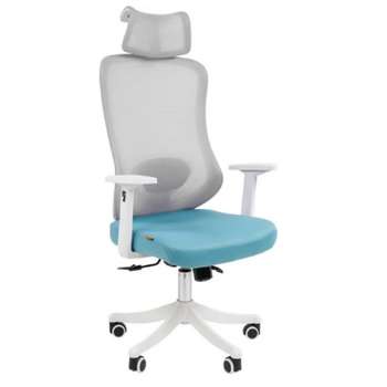 Кресло CHAIRMAN Офисное кресло CH563 белый пластик, бирюзовый
