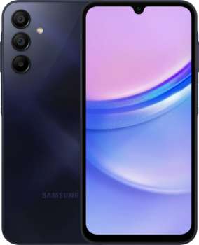 Смартфон Samsung SM-A155F Galaxy A15 128Gb 6Gb темно-синий моноблок 3G 4G 2Sim 6.5" 1080x2340 Android 14 50Mpix 802.11 a/b/g/n/ac NFC GPS GSM900/1800 GSM1900 TouchSc microSD max1024Gb