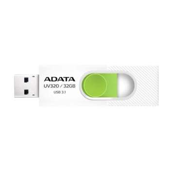 Flash-носитель A-DATA Flash Drive 32GB  <AUV320-32G-RWHGN> UV320, USB 3.2, белый/зеленый