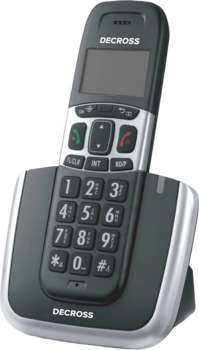 Телефон DECROSS Р/Dect DC1004 черный/серебристый АОН
