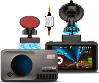 Автомобильный видеорегистратор TrendVision Видеорегистратор с радар-детектором DriveCam Real 4K Signature LNA Max GPS ГЛОНАСС черный