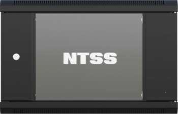 Шкаф, стойка Шкаф коммутационный NTSS-W12U6060GS-BL настенный 12U 570x600мм пер.дв.стекл 60кг черный 500мм 27кг 220град. 635мм IP20 сталь