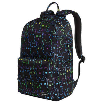 Рюкзак HEIKKI DREAM  универсальный, с карманом для ноутбука, эргономичный, Neon cats, 42х26х14 см, 272524