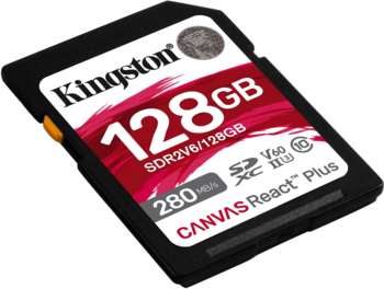 Карта памяти Kingston Флеш карта SDXC 128GB SDR2V6/128GB Canvas React Plus w/o adapter