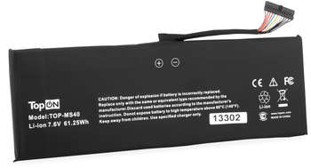 Аксессуар для ноутбука TOPON Батарея для ноутбука TOP-MS40 7.6V 8000mAh литиево-ионная