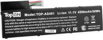 Аксессуар для ноутбука TOPON Батарея для ноутбука TOP-AS481 11.1V 4500mAh литиево-ионная