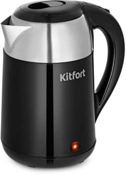 Чайник/Термопот KITFORT Чайник электрический КТ-6647 2л. 1700Вт черный/серебристый корпус: нерж.сталь/пластик