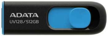 Flash-носитель A-DATA Флеш Диск 512GB DashDrive UV128 AUV128-512G-RBE USB3.0 черный/синий