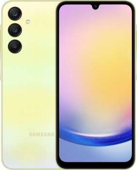 Смартфон Samsung SM-A256E Galaxy A25 128Gb 6Gb желтый моноблок 3G 4G 2Sim 6.5" 1080x2340 Android 14 50Mpix 802.11 a/b/g/n/ac NFC GPS GSM900/1800 GSM1900 TouchSc microSD max1024Gb