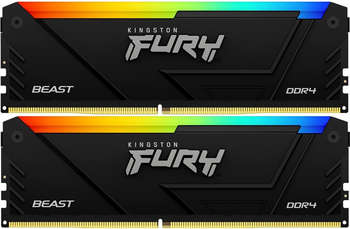 Оперативная память Kingston Память DDR4 2x32GB 3600MHz KF436C18BB2AK2/64 Fury Beast Black RGB RTL Gaming PC4-28800 CL18 DIMM 288-pin 1.35В dual rank с радиатором Ret