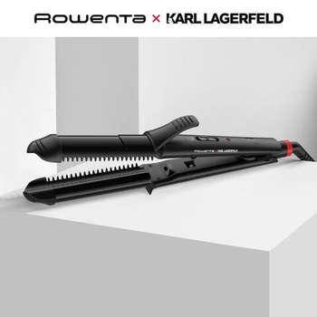 Щипцы ROWENTA Мультистайлер для волос 3 в 1 Karl Lagerfeld CF451LF0, выпрямление/завивка, 170-200 °C, черный, 1830008551