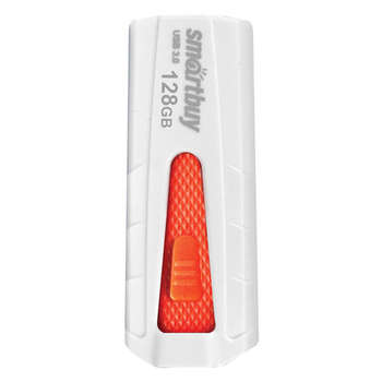 Flash-носитель SMARTBUY Флеш-диск 128 GB Iron USB 3.0, белый/красный, SB128GBIR-W3