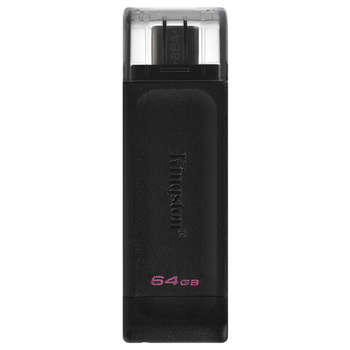 Flash-носитель Kingston Флеш-диск 64GB DataTraveler 70, разъем Type-C 3.2, черный, DT70/64GB