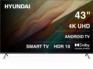 Телевизор HYUNDAI LED 43" H-LED43BU7009 Android TV Frameless черный/черный 4K Ultra HD 60Hz MEMC DVB-T DVB-T2 DVB-C DVB-S DVB-S2 USB WiFi Smart TV