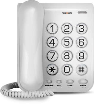 Телефон TEXET проводной TX-262 серый