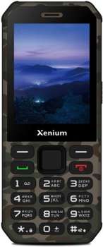 Сотовый телефон XENIUM Мобильный телефон X300 зеленый моноблок 2Sim 2.8" 240x320 Nucleus 0.3Mpix GSM900/1800 MP3 FM microSD max32Gb
