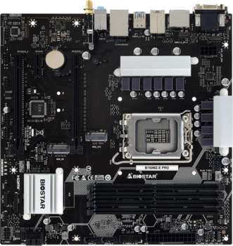 Материнская плата Biostar B760MZ-E PRO Soc-1700 Intel B760 4xDDR5 mATX AC`97 8ch 2.5Gg RAID+VGA+DVI+HDMI+DP