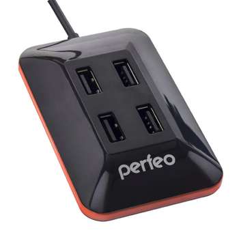 Контроллер Perfeo USB-HUB 4 Port,  чёрный [PF_A4527]