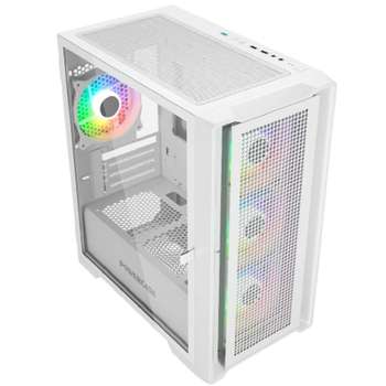 Корпус Powercase Alisio Micro X4W V2, Tempered Glass, 4х 120mm ARGB fans, ARGB HUB, белый, mATX