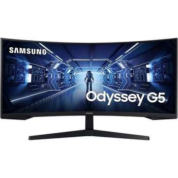 Монитор Samsung LCD 34" C34G55TWWI черный {VA 3440x1440 165Hz 1ms 8bit 21:9 250cd 2500:1 178/178 HDMI2.0 DisplayPort1.4 FreeSync}