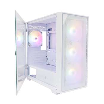 Корпус 1STPLAYER DK D6 White / mATX / 4x120mm LED fans / D6-WH-4F1-W