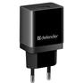 Зарядное устройство, аккумулятор DEFENDER Сетевой адаптер 1xUSB, 5V/2.1А, пакет, черный