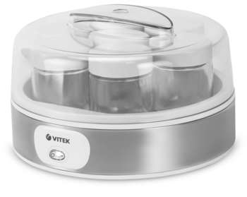 Йогуртница VITEK VT-2601 18Вт 7б. 200мл серый/белый