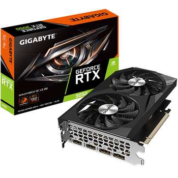 Видеокарта Gigabyte RTX3050 WINDFORCE OC V2 8GB GDDR6 128-bit HDMIx2 DPx2 2FAN RTL