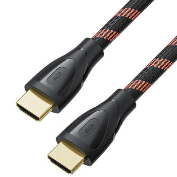 Ноутбук GCR Кабель Premium 3.0m HDMI 2.1, ECO Soft капрон, черный, HDR 4:4:4, Ultra HD, 8K 60Hz/4K*120Hz, 3D, 48 Гбит/с, 3 Х экран с армированием