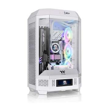 Корпус Thermaltake ASUS The Tower 300 Snow/White/Win/SPCC/Tempered Glass*3/CT140 White Fan*2/Color Box/With Screen Metal Panel