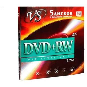 Оптический диск VS DVD+RW 4,7 GB 4x конверт/5