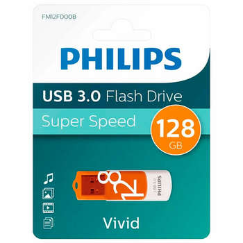 Flash-носитель Philips Флеш-диск 128GB VIVID, разъем USB 3.0, желтый, FM12FD00B/97