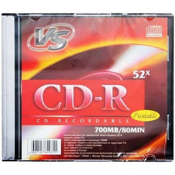Оптический диск VS CD-R 80 52x SL/5 Ink Print